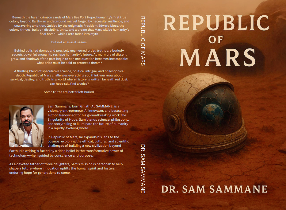 Republic of Mars book cover – Mars colony thriller novel by Sam Sammane